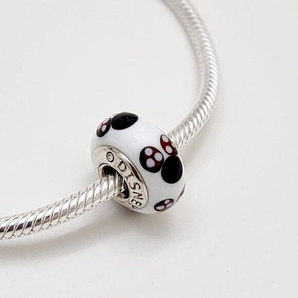 Pandora Mickey Mouse Clasp Bracelet Size 7.5 with 2 Charms - Picture 4 of 7